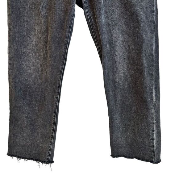 Levis 501 Faded Black Button Fly High Waist Frayed Hem Jeans Size 31 - Picture 4 of 7